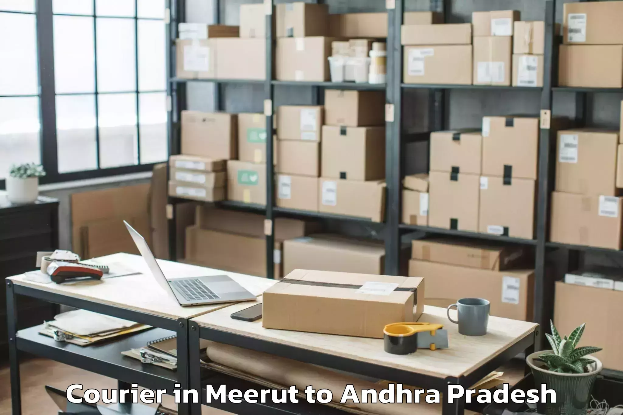 Easy Meerut to Medikonduru Courier Booking